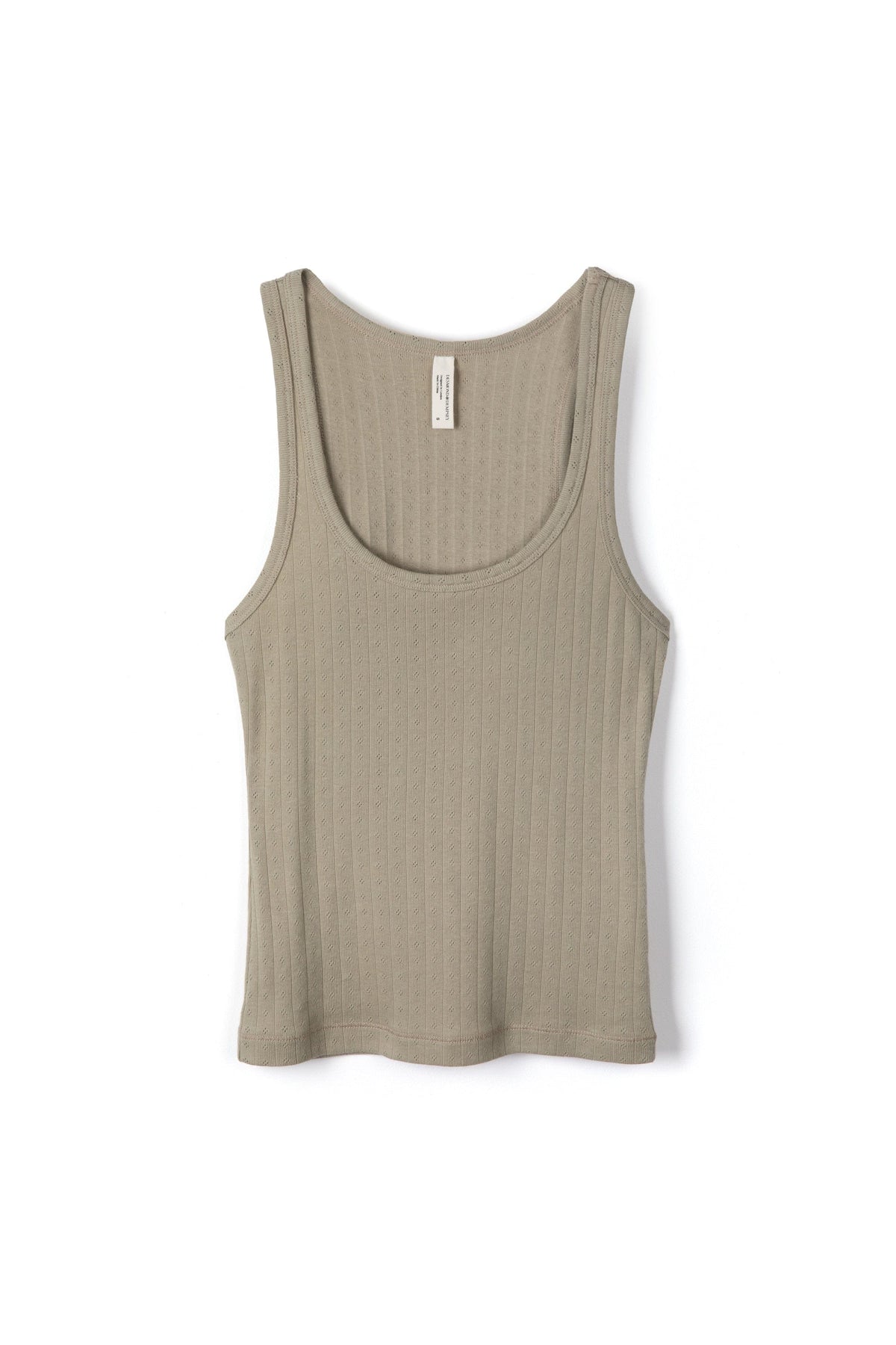 Pointelle Tank Top Khaki
