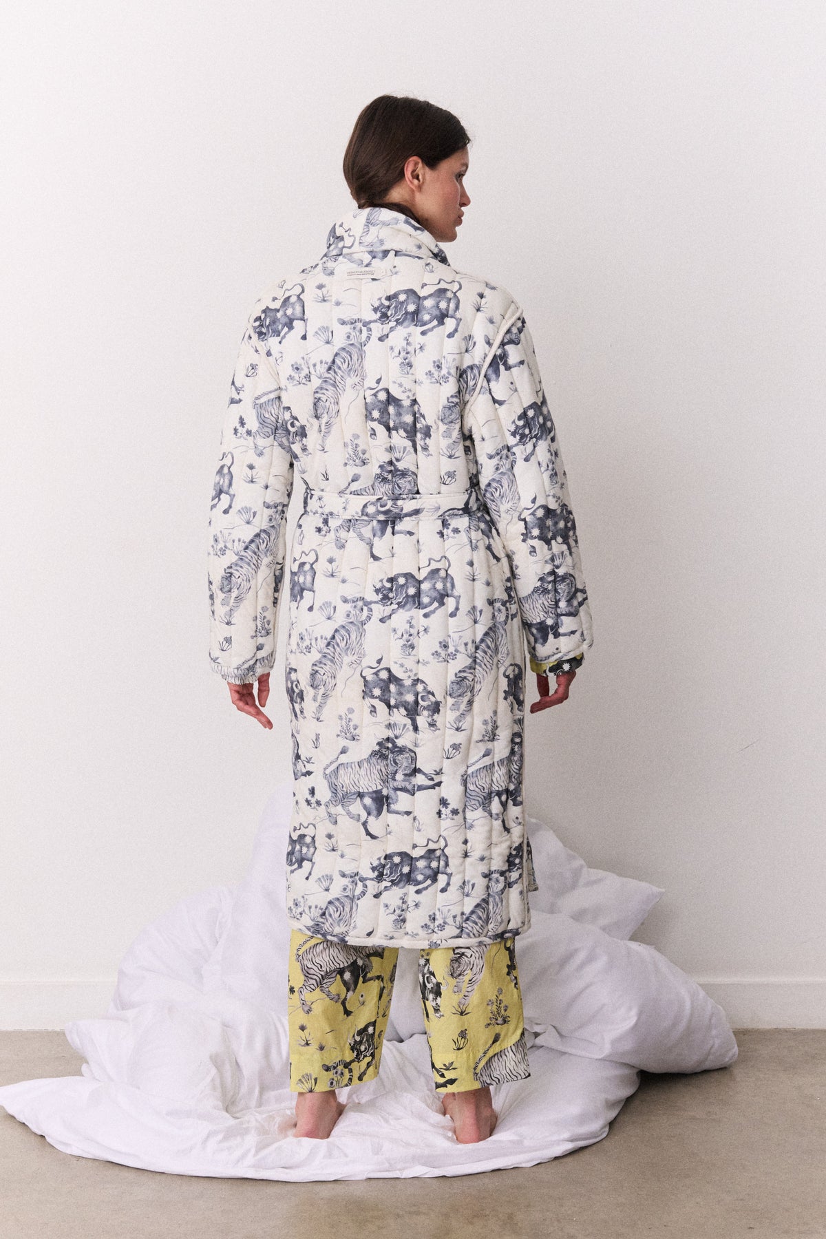 Reversible Jersey Robe Thunderheart Navy/Cream