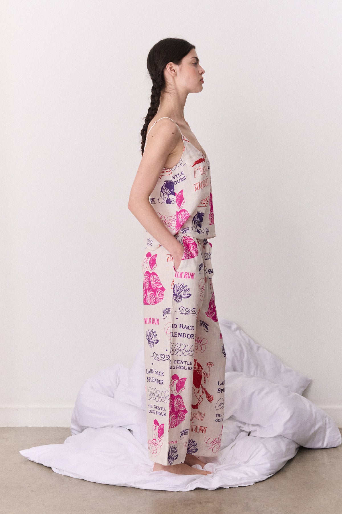 Cami & Wide Leg Sprezzatura Linen Multi