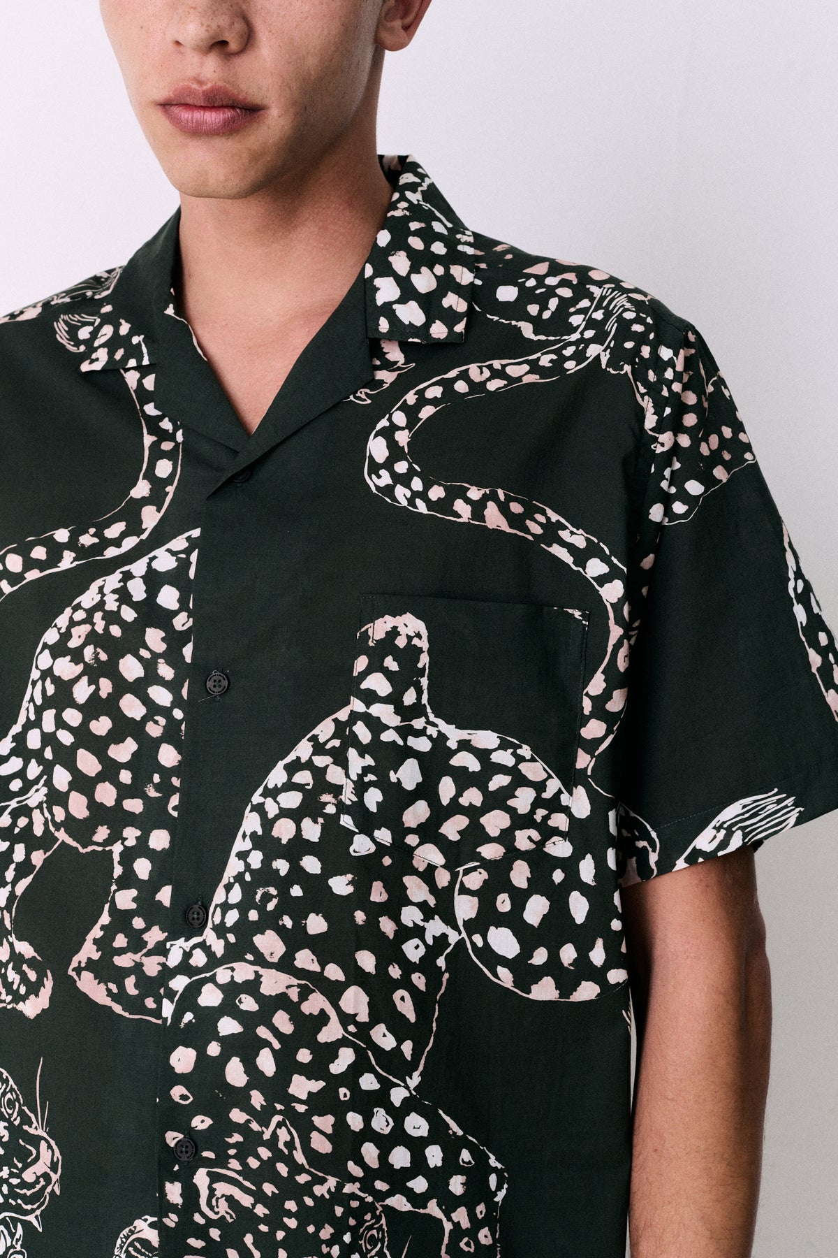 Men’s Cuban Pyjama Shirt The Jag Print Green