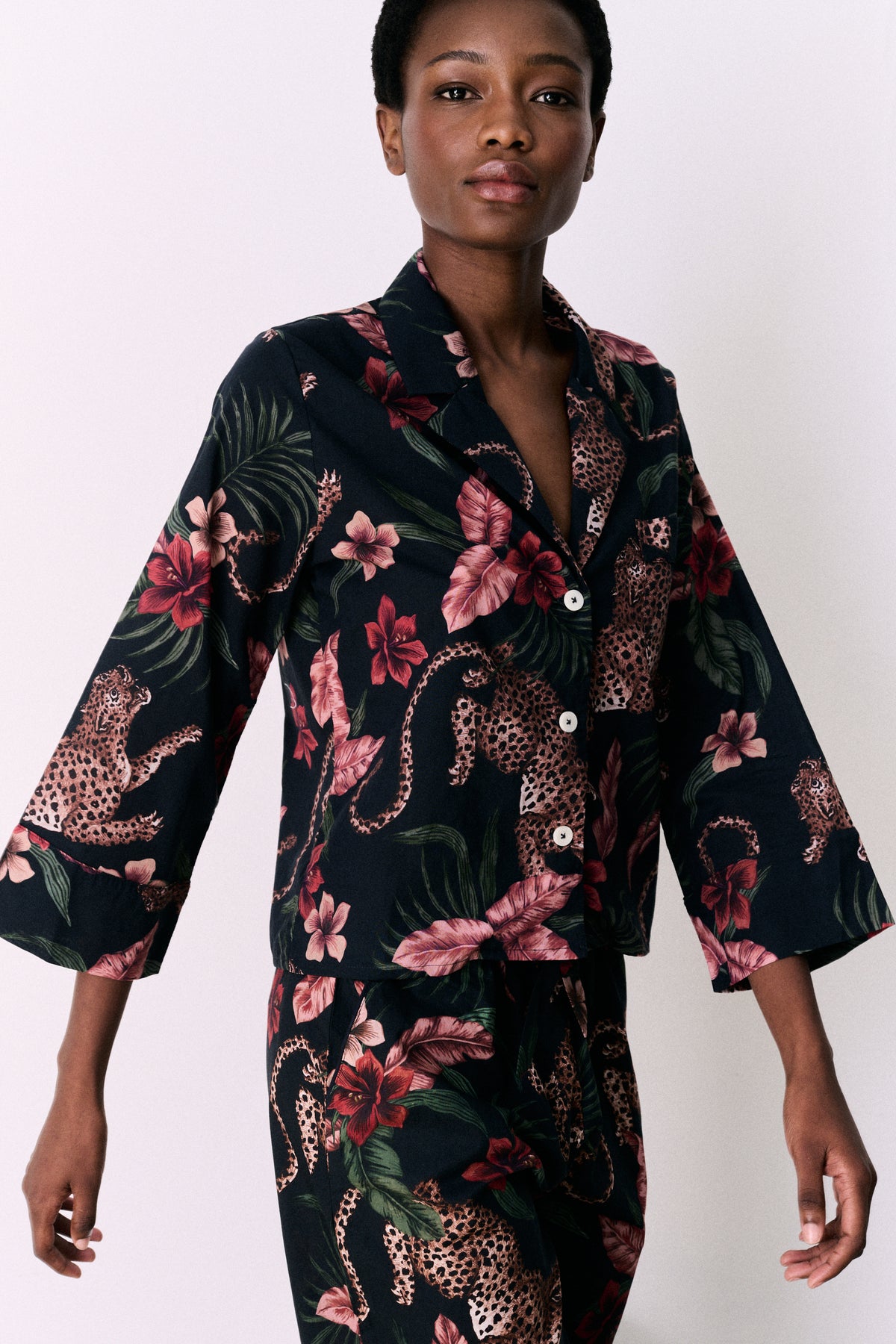 Boxy Shirt and Wide Leg Trouser Set Soleia Leopard Print Multi