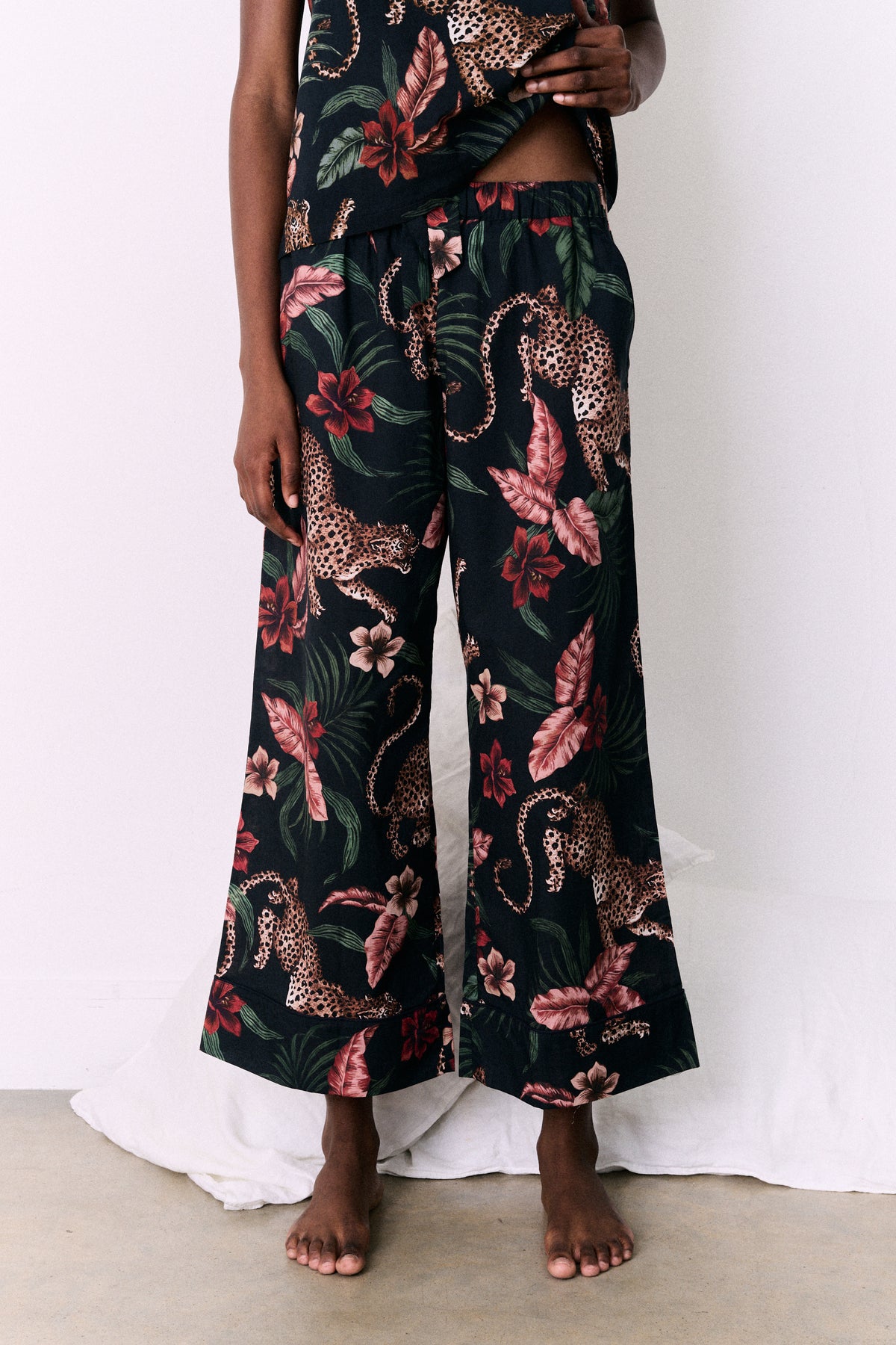 Cami Top and Wide Leg Trouser Set Soleia Leopard Print Multi