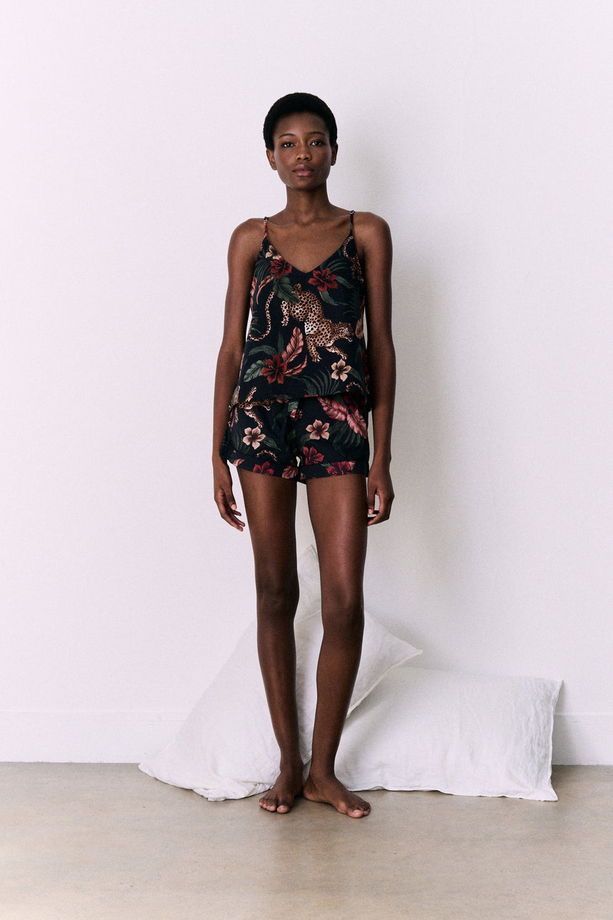 Cami Top and Shorts Set Soleia Leopard Print Multi