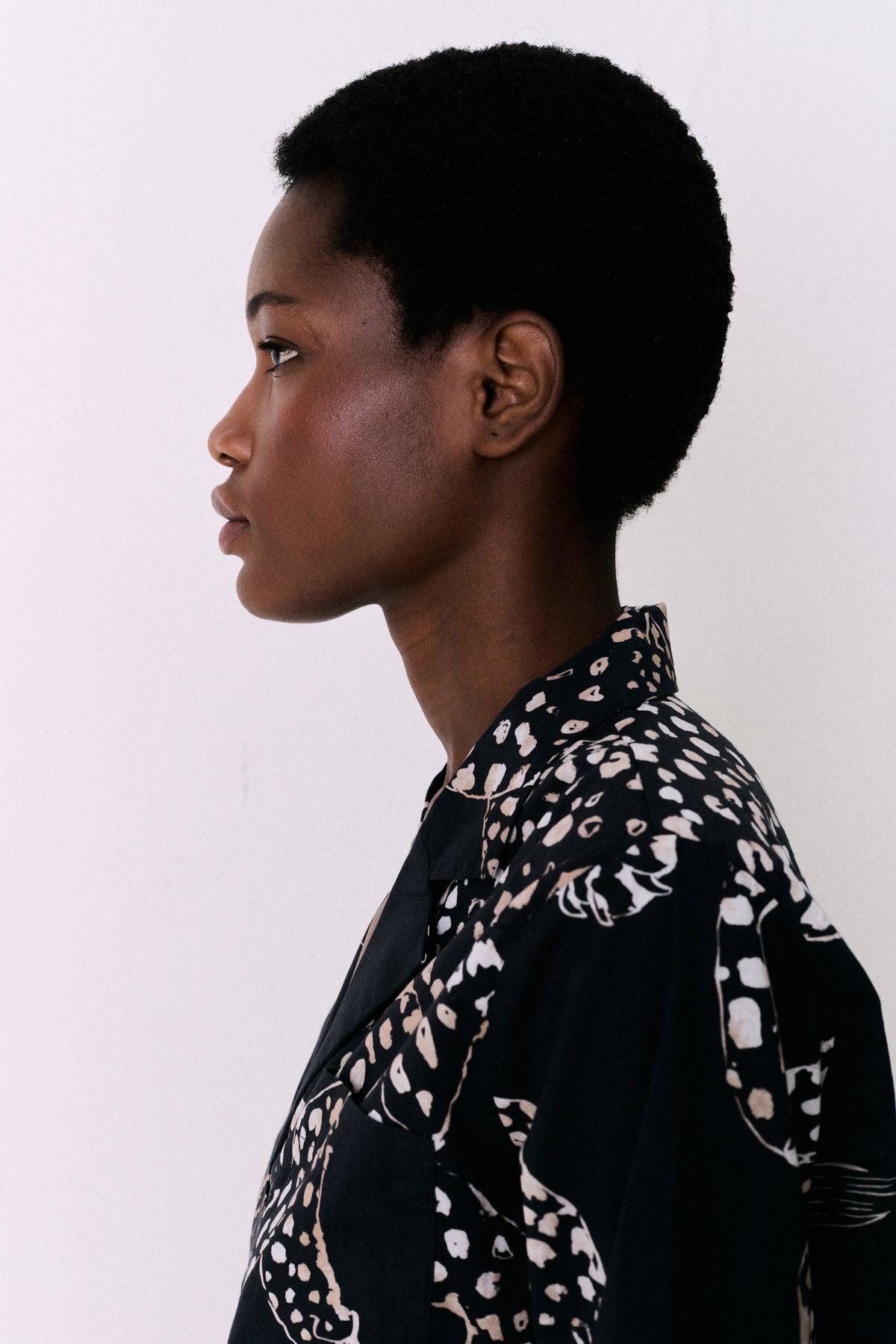 Boxy Shirt and Wide Leg Trouser Set The Jag Print Navy