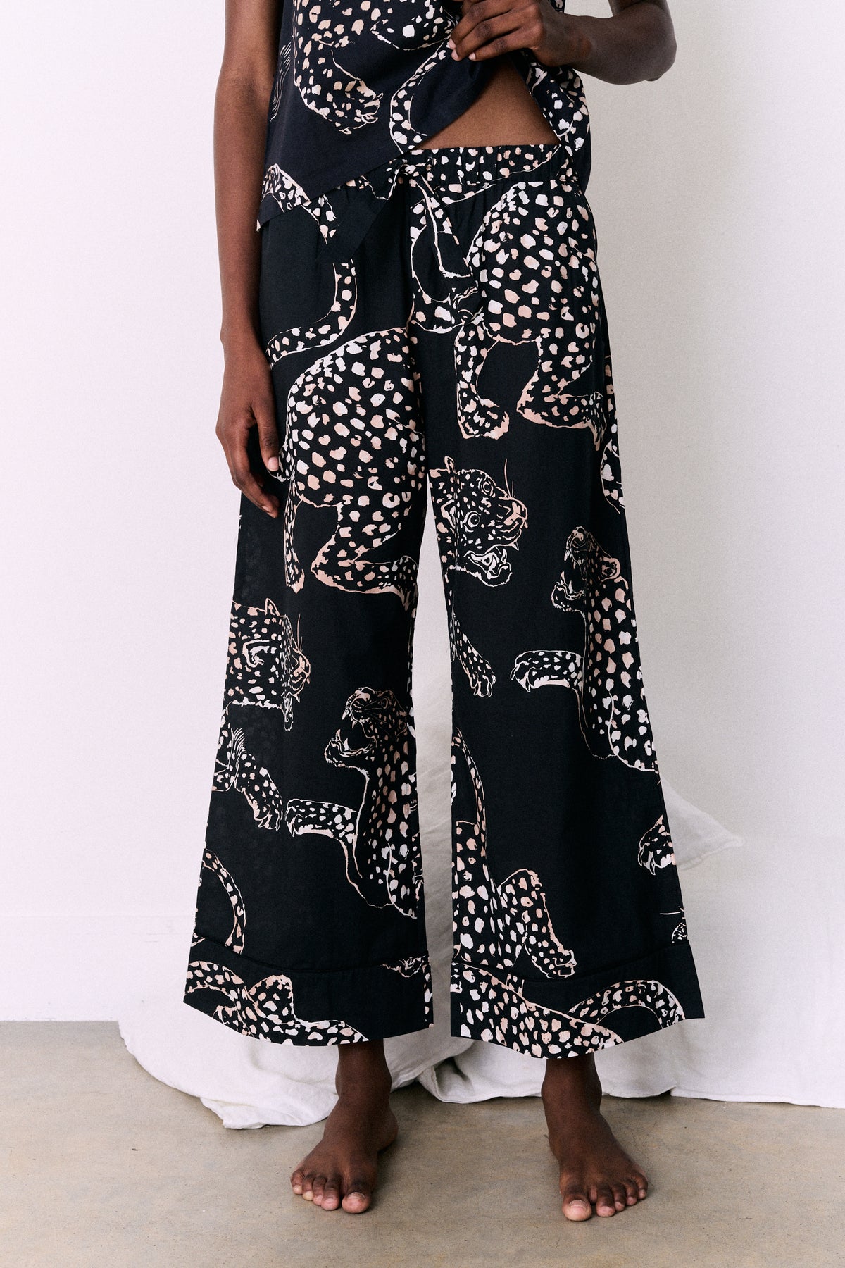 Cami Top and Wide Leg Trouser Set The Jag Print Navy