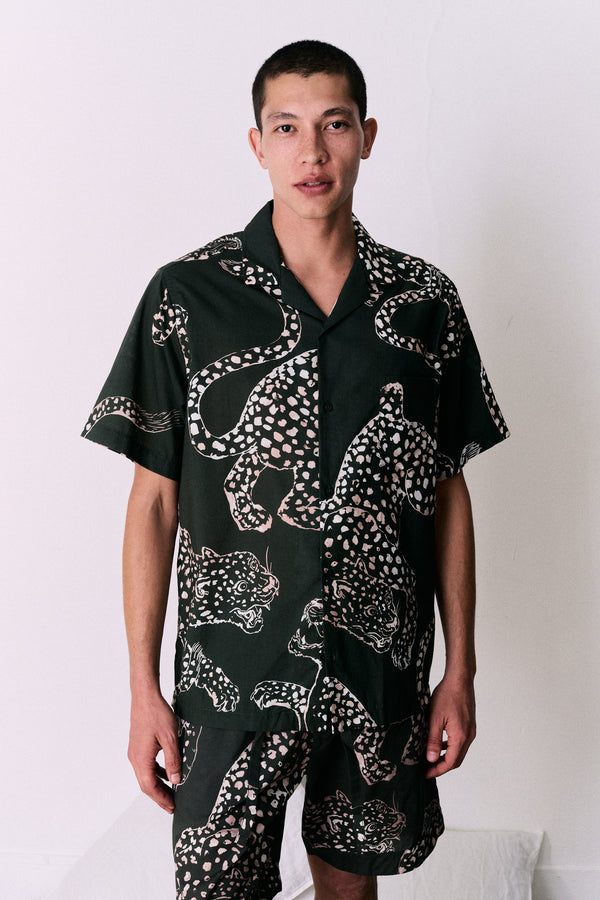 Men’s Pyjama Shorts The Jag Print Green