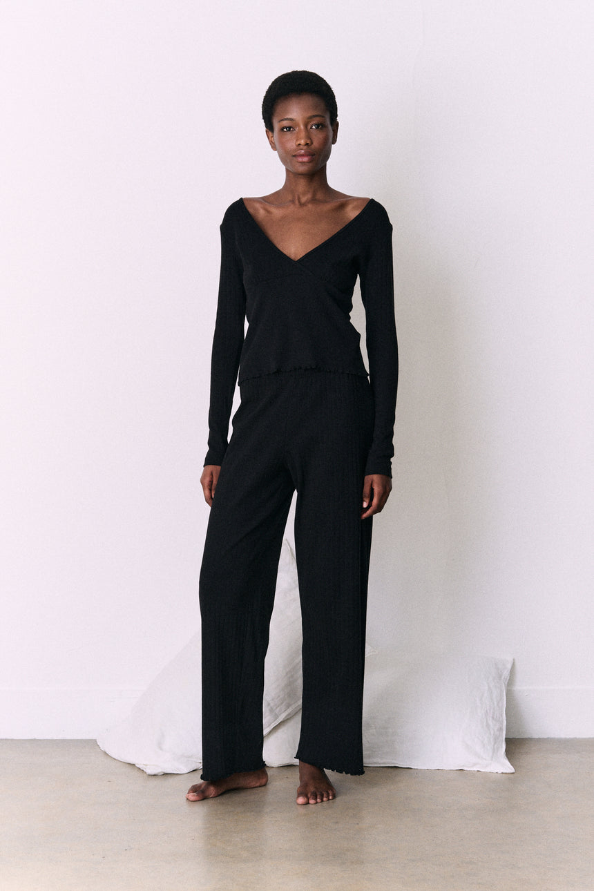Pointelle Lounge Trousers Black