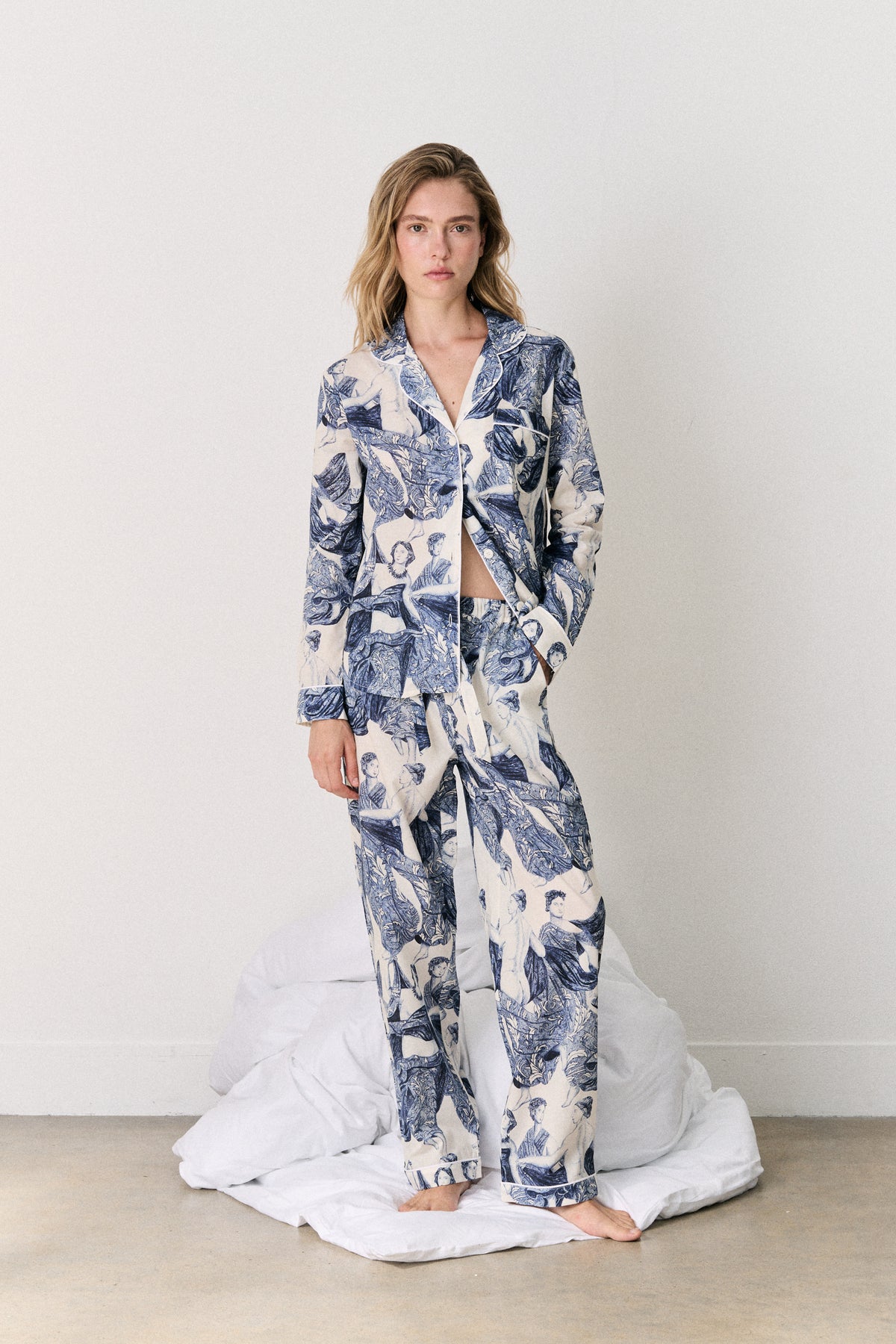Long Set Flora Stripe Blue