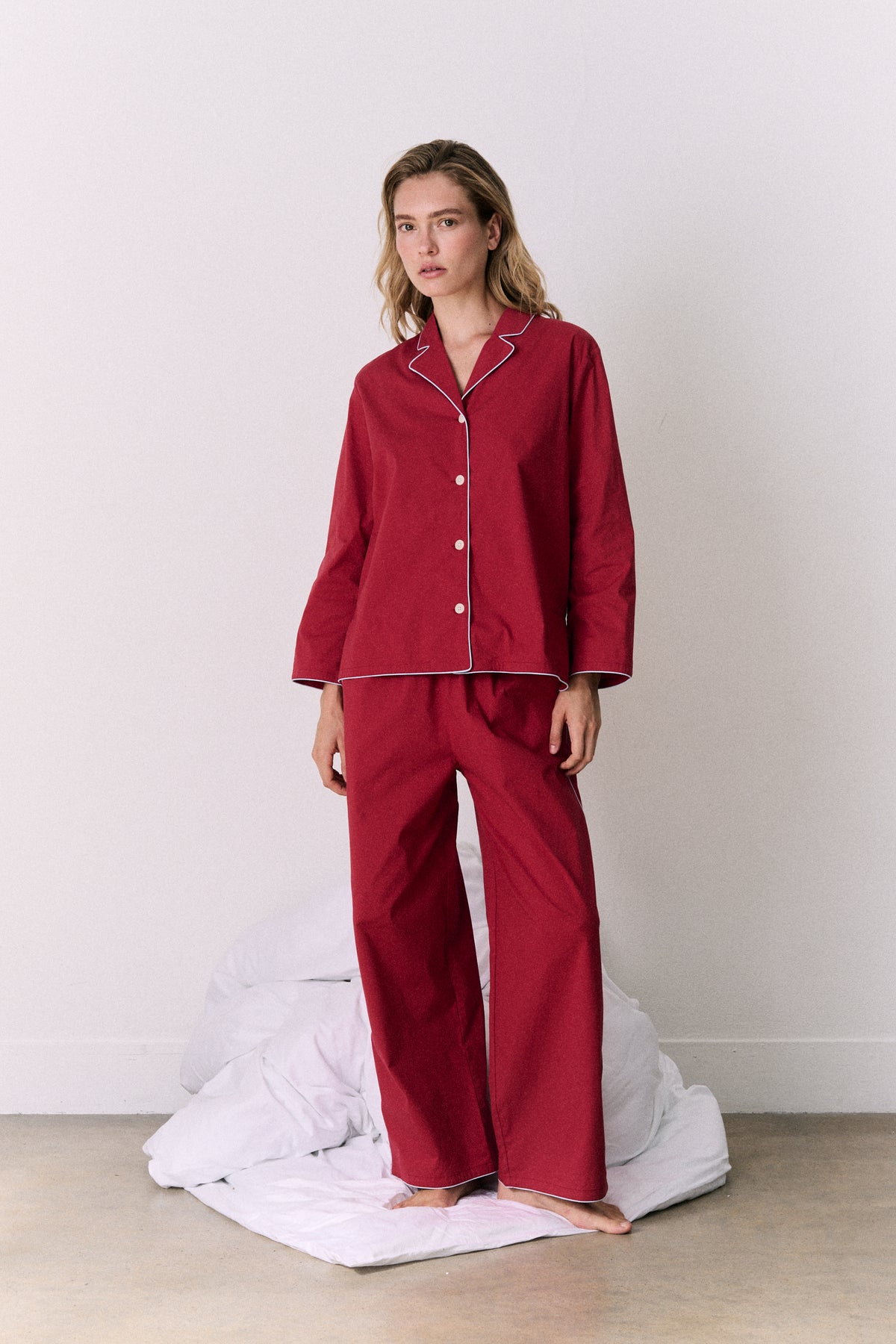 402 Long Pyjama Set Red