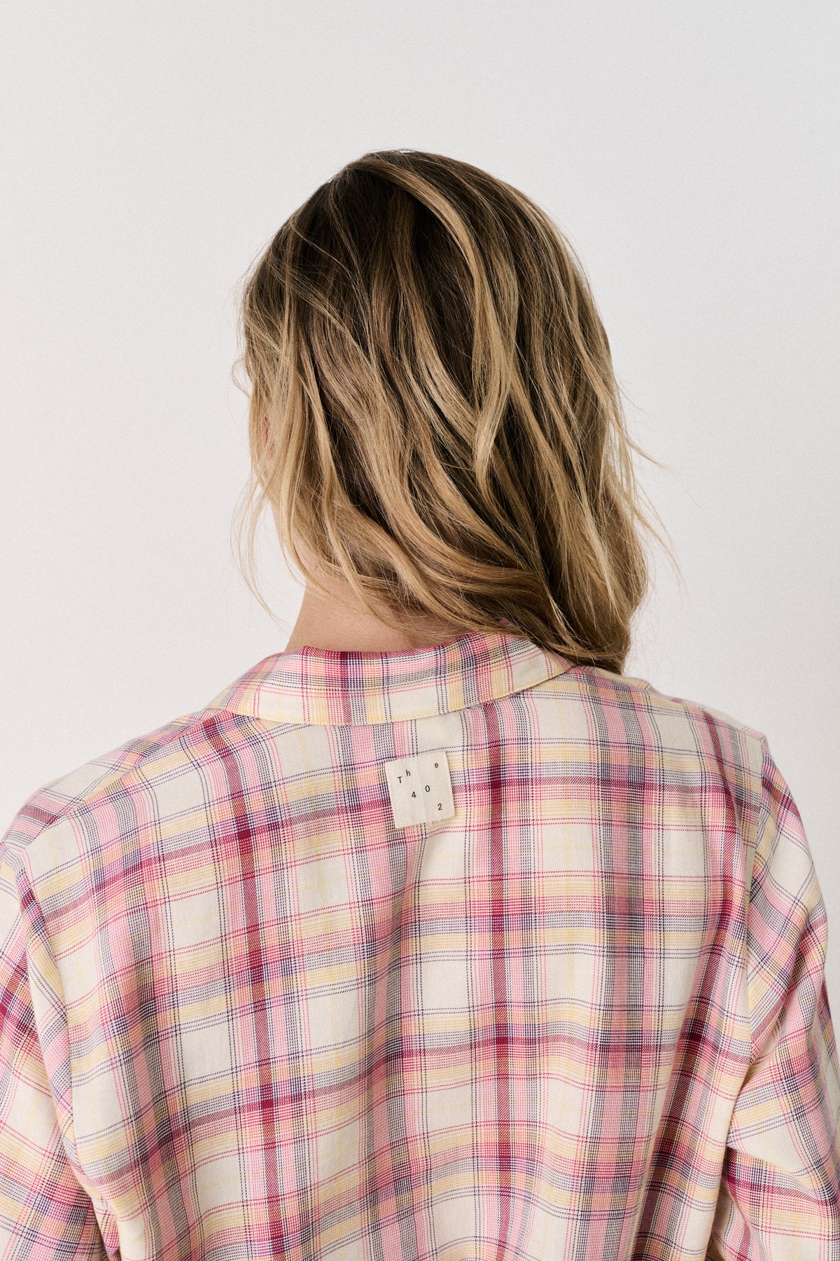 402 Long Set Woven Check Cream/Multi