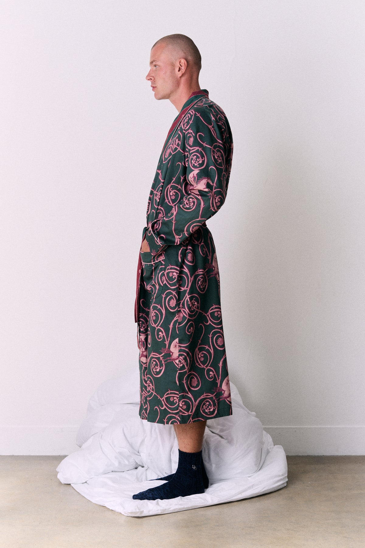 Satin Robe Tales Green/Pink/Red