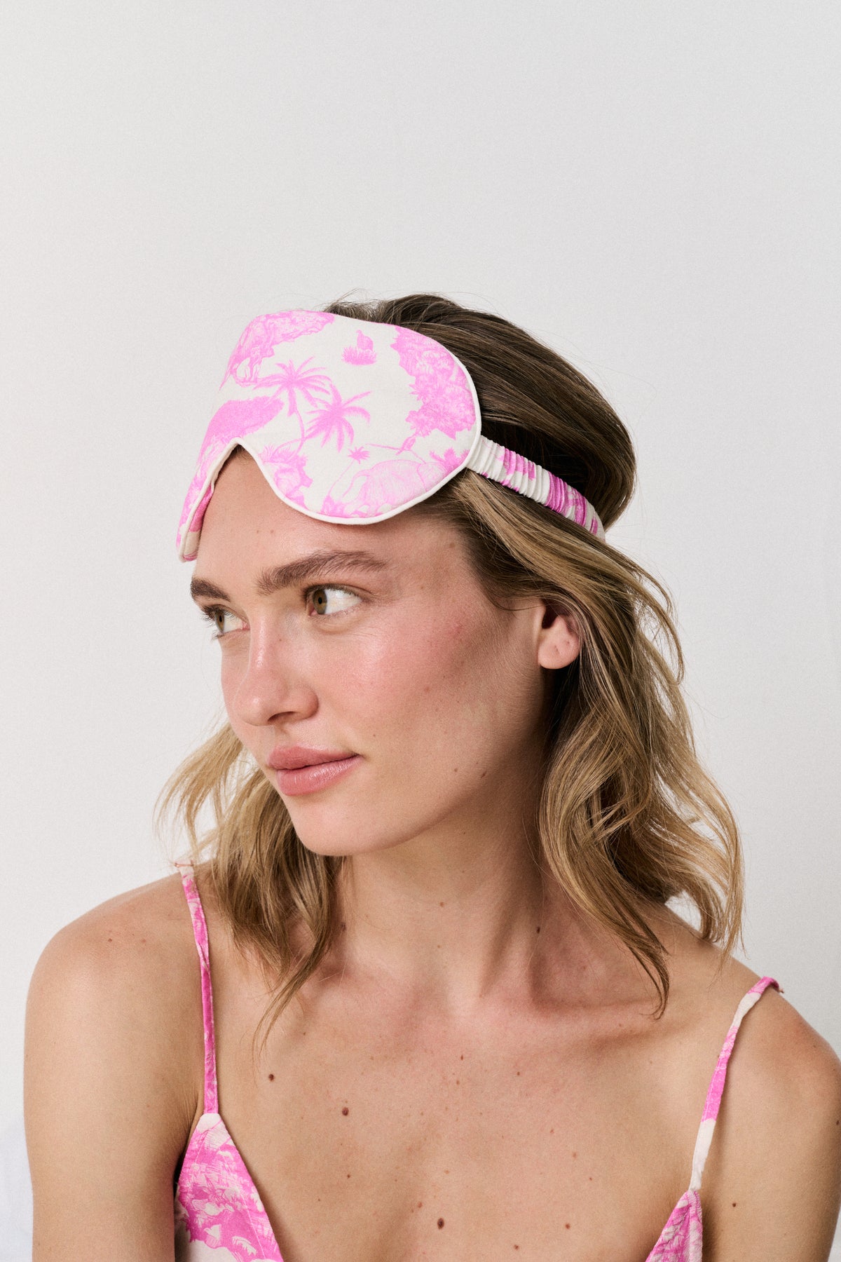 Cotton Luxe Eye Mask Loxodonta Pink
