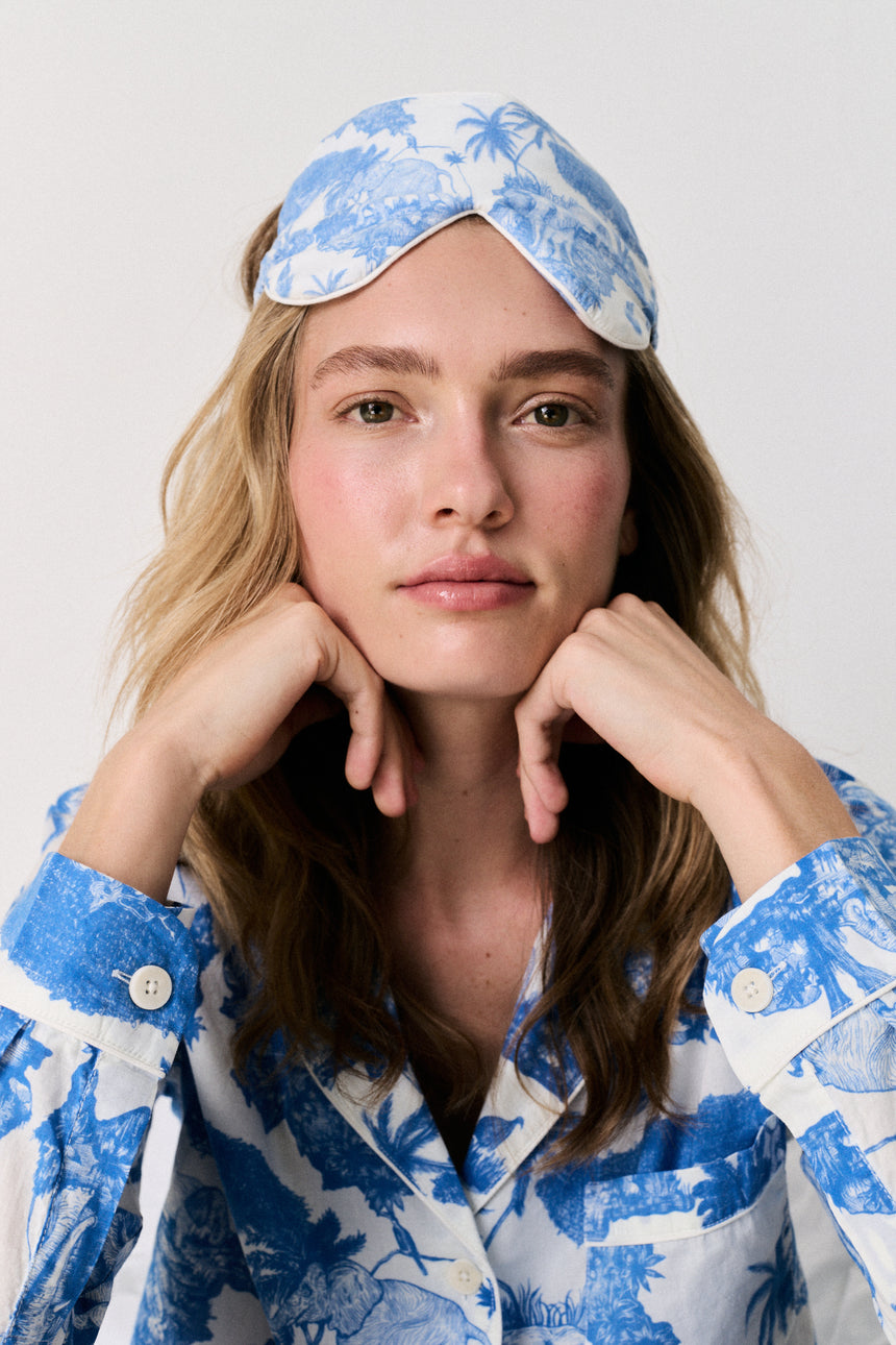 Cotton Luxe Eye Mask Loxodonta Blue