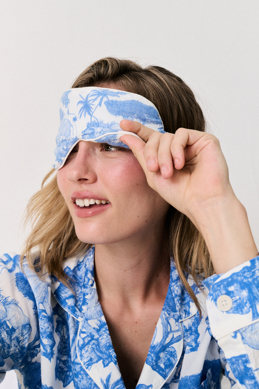 Cotton Luxe Eye Mask Loxodonta Blue
