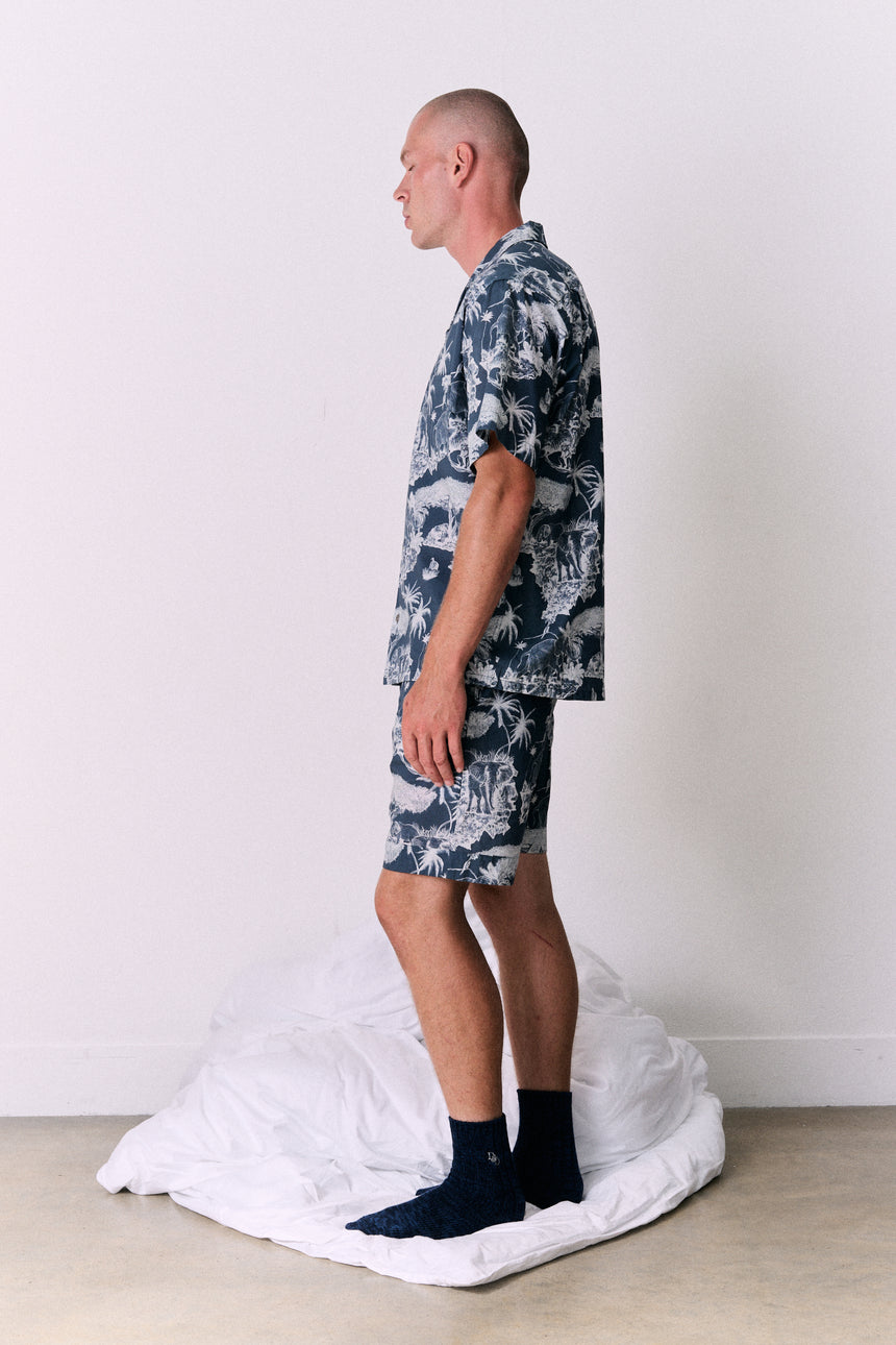 Men’s Pyjama Shorts Loxodonta Print Navy