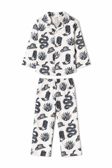 Kids 402 Long Pyjama Set Wild Icons Cream