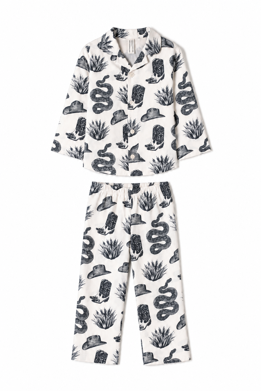 Kids 402 Long Pyjama Set Wild Icons Cream
