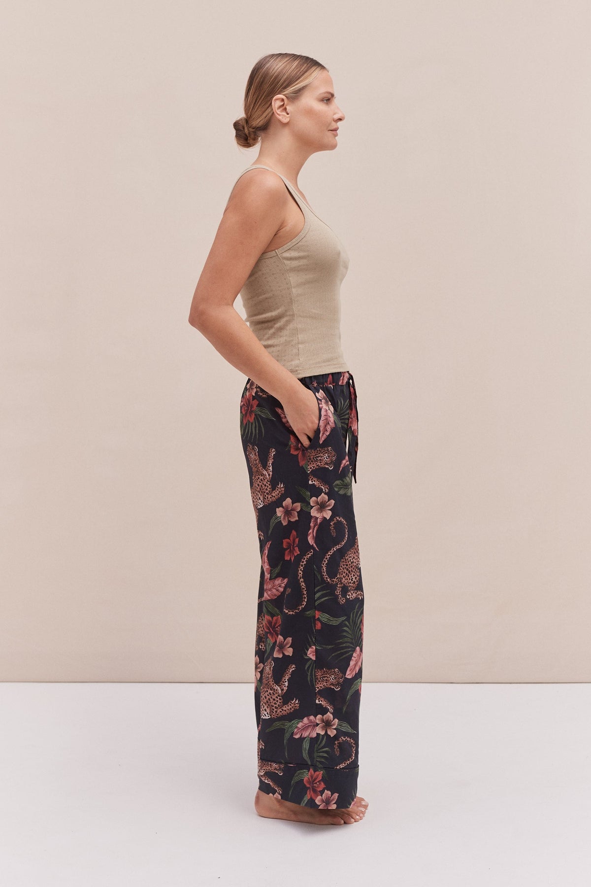 Pointelle Tank Top Khaki