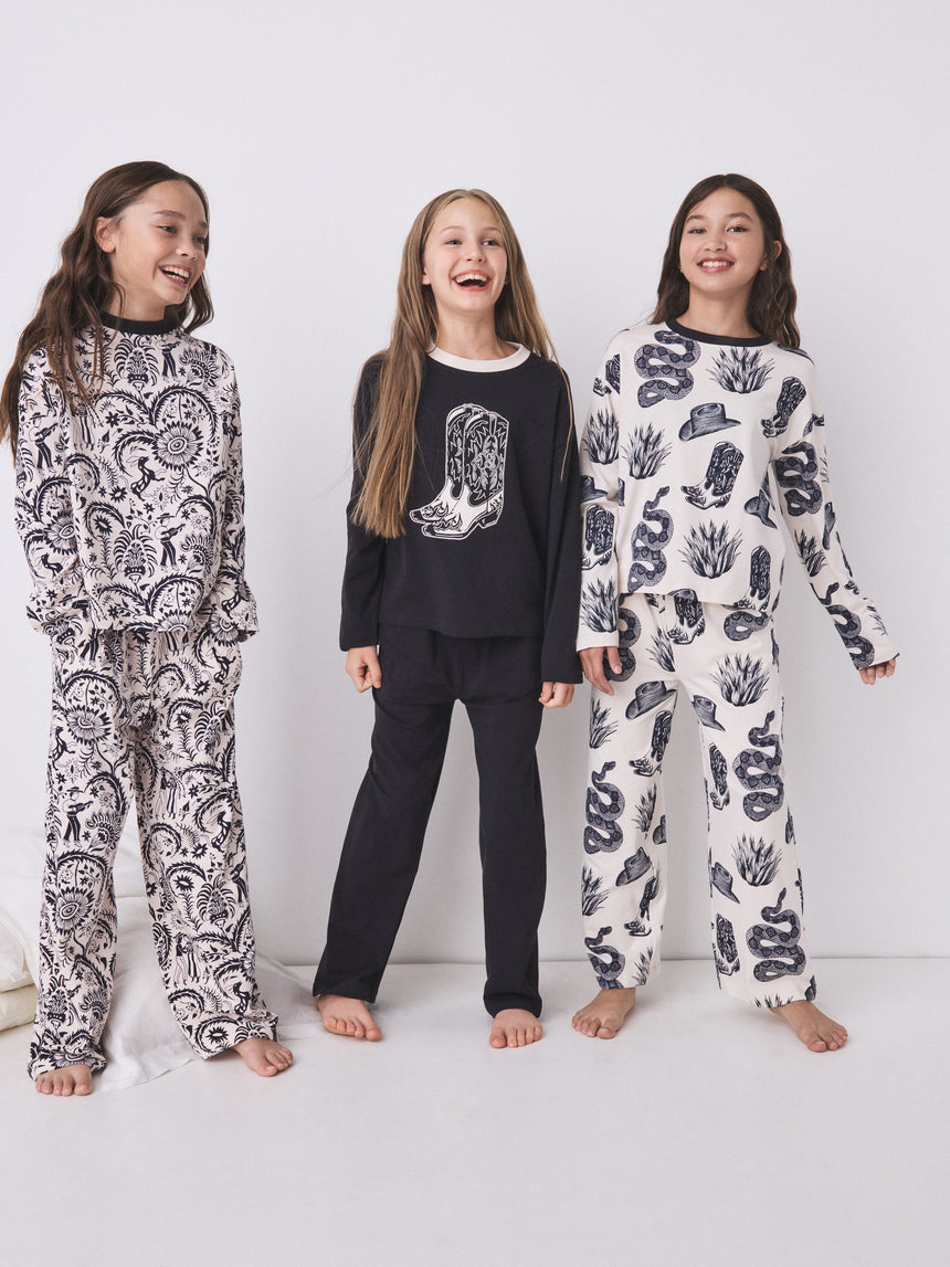 Long Sleeve Pyjamas Set in Zocolo &amp; Wild Icons Prints