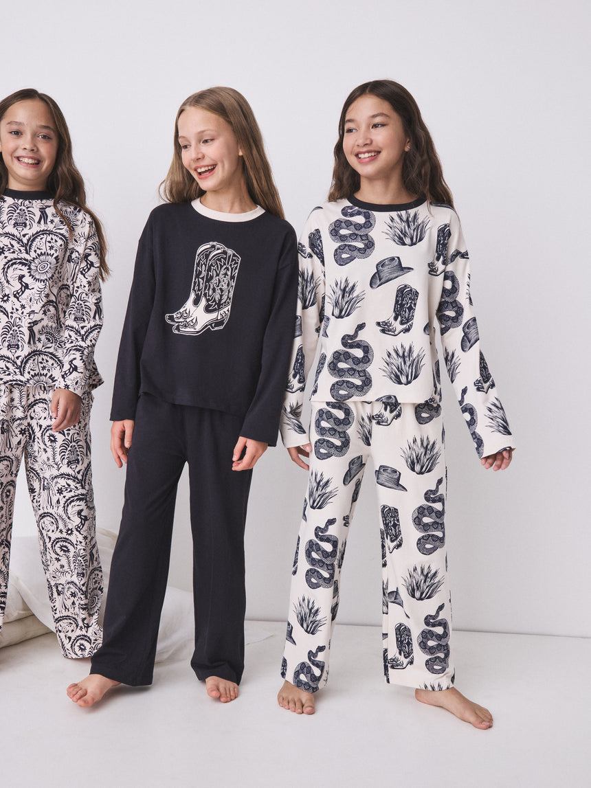 Long Sleeve Pyjamas Set in Zocolo &amp; Wild Icons Prints