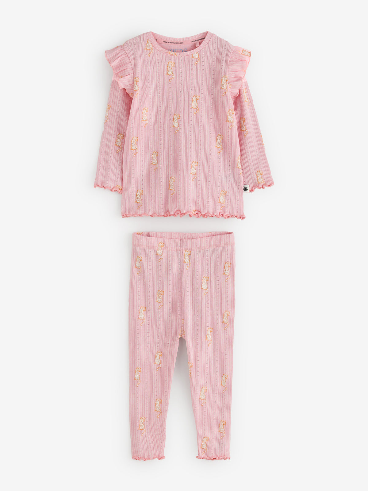 Long Sleeve Pyjamas Set in Chango & Safari Prints Pink/White