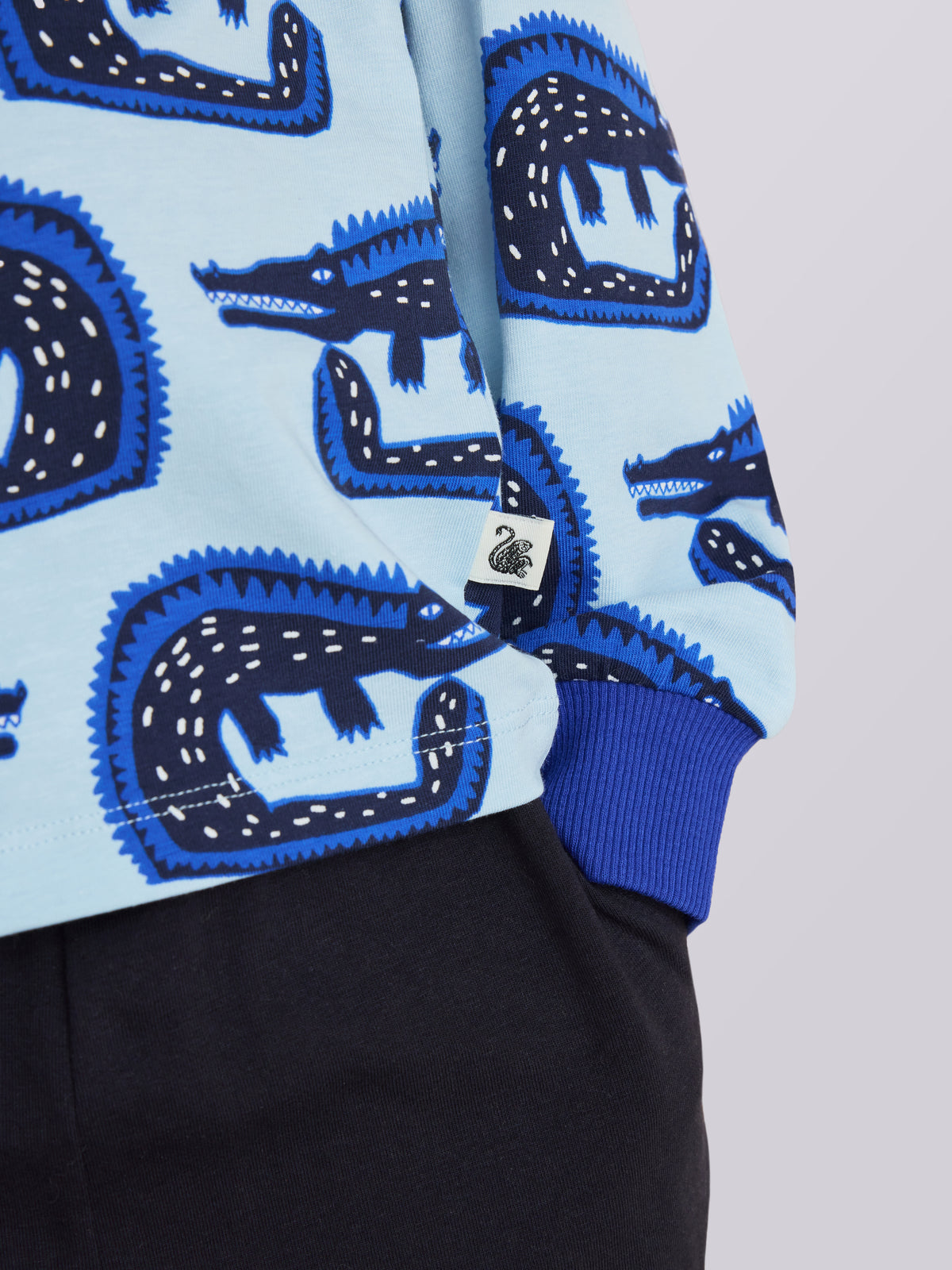 Long Sleeve Pyjamas Set in Snippy the Croc Print Blue
