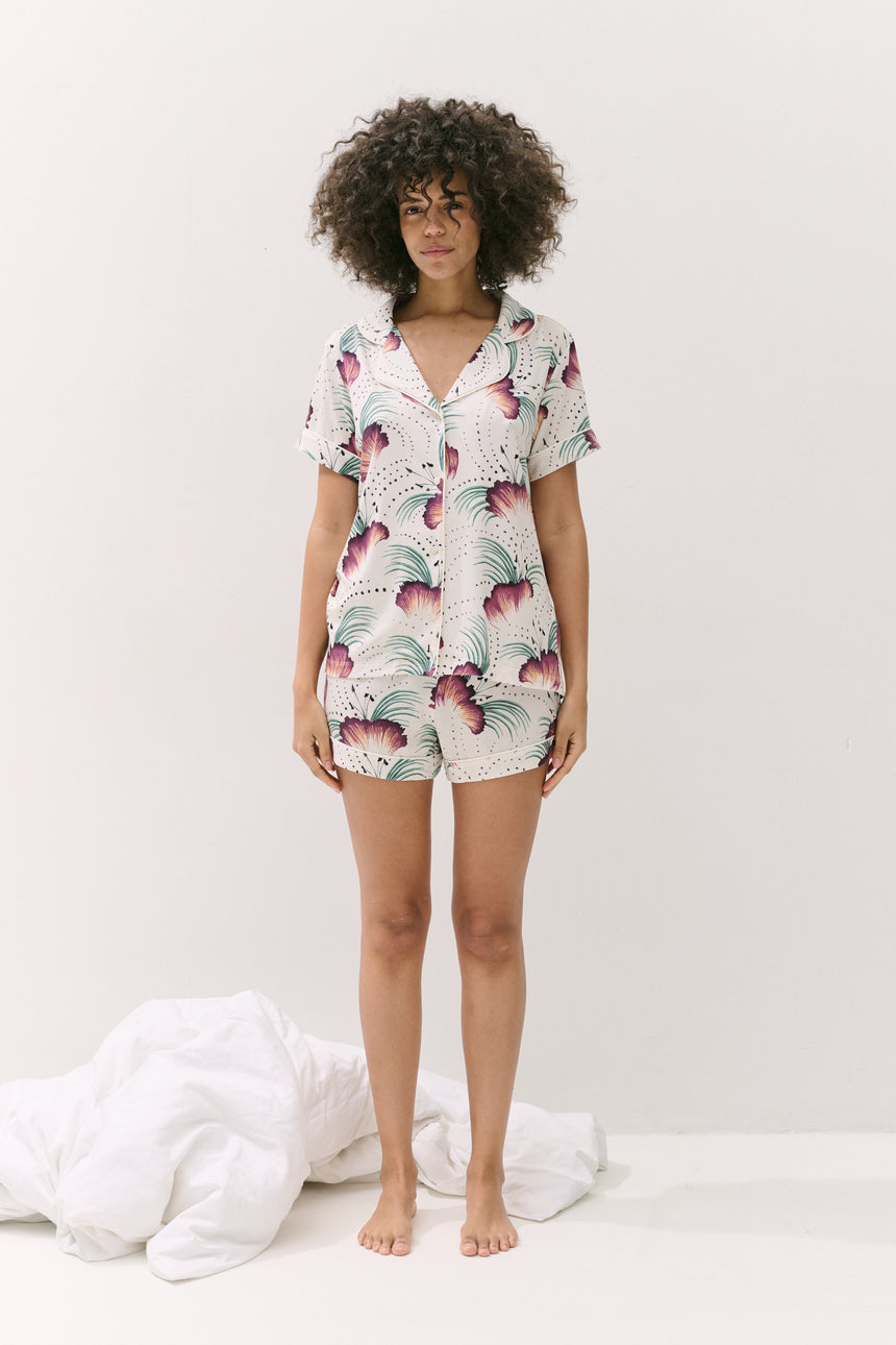 Lyocell Jersey Short Pyjama Set Tigerlily Cream