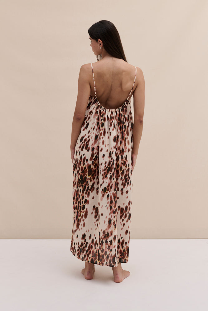 Square Nightie Leopard Brown/Cream