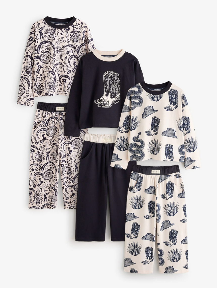 Long Sleeve Pyjamas Set in Zocolo &amp; Wild Icons Prints