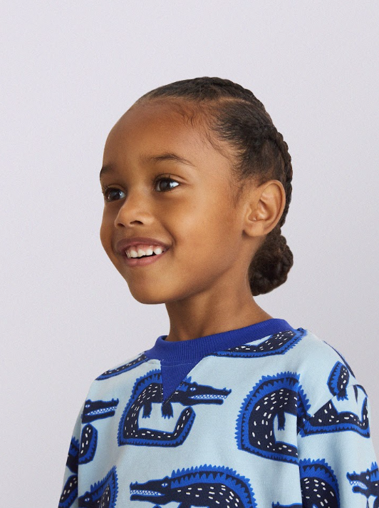 Long Sleeve Pyjamas Set in Snippy the Croc Print Blue