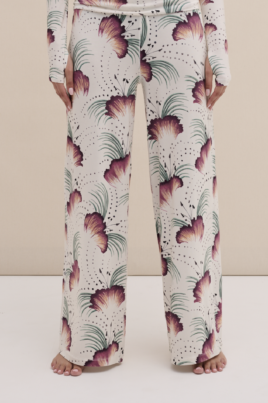 Lyocell Jersey Fold Over Trousers Tigerlily Cream