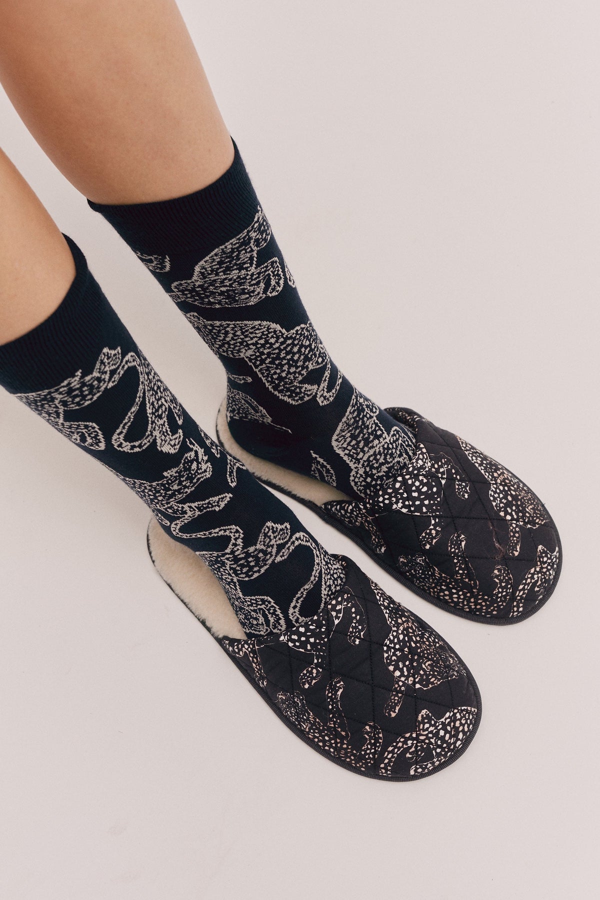 Women's Slippers Jag Print Navy